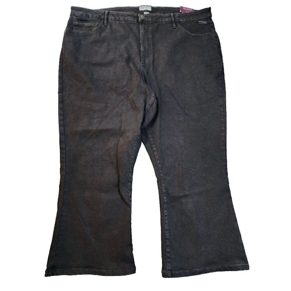 New Ava & Viv Women's Size 26W Plus Size Black High-Rise Ankle Bootcut Jeans